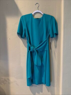 Donna Morgan Teal Tie-Waist Midi Dress